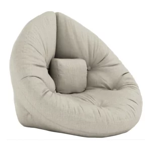 Pouf Nido en Tissu Gris