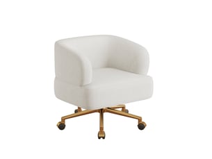 Chaise Chenille Beige à 360° en Métal Doré
