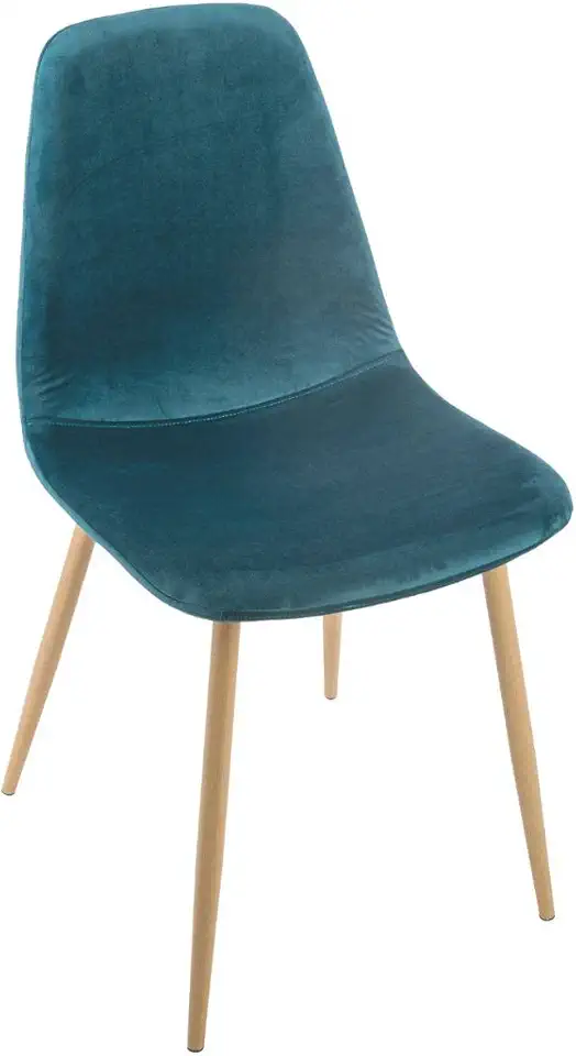 Chaise Scandinave en Velours Bleu Canard