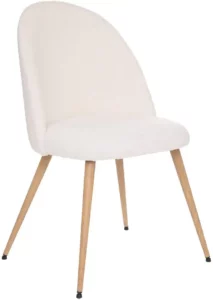 Chaise Slano en Bouclette Blanc