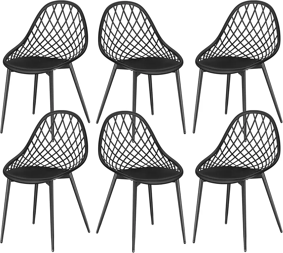 Chaise Jardin en Métal Noir – Lot de 6