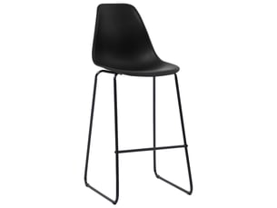 Chaise Haute Noir en Bois – Lot de 4