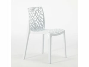 Chaise Nid d&rsquo;Abeille en Plastique Blanc