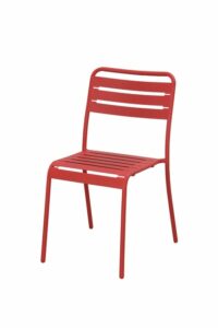 Chaise Empilable Café en Métal Rouge