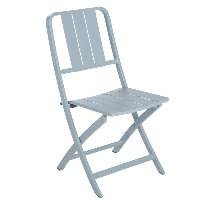 Chaise Idaho en Aluminium Bleu – LEROY MERLIN Jardin