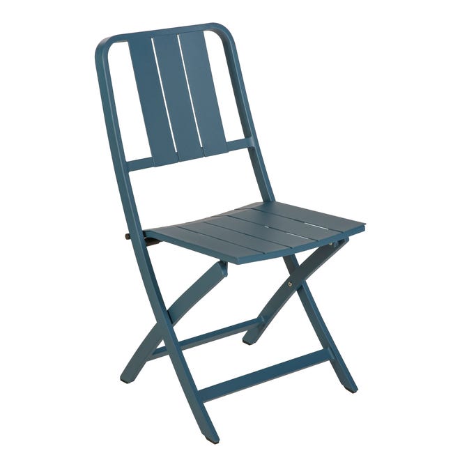 Chaise Idaho en Aluminium Bleu Metal