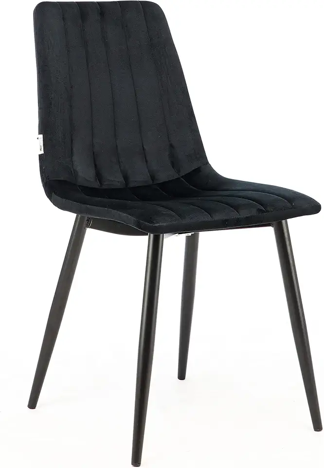 Chaise Velours Noir – Lot de 2
