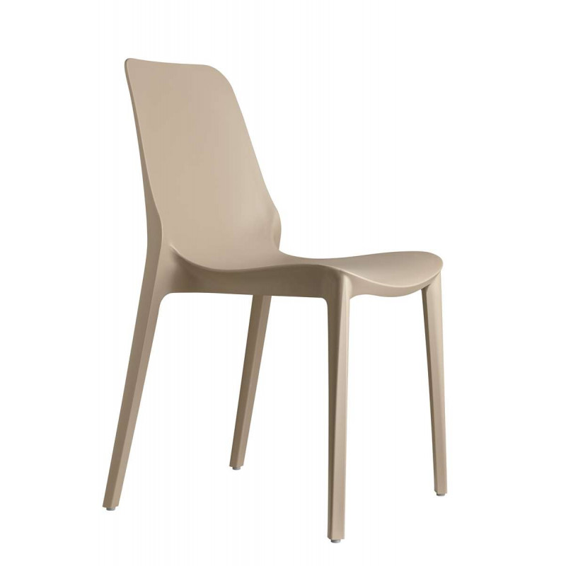 Chaise Ginevra en Plastique Gris – Lot de 2