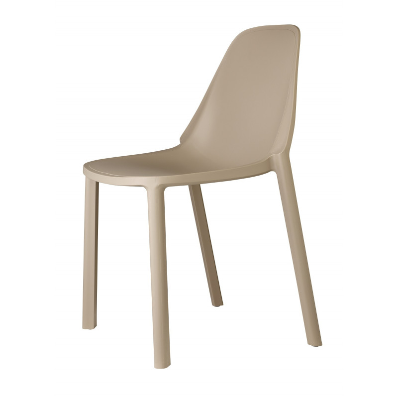 Chaise PIU en Verre Noir