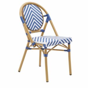 Chaise Paris en Metal Bleu et Blanc