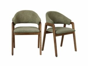 Chaise Tissu Vert – Lot de 2