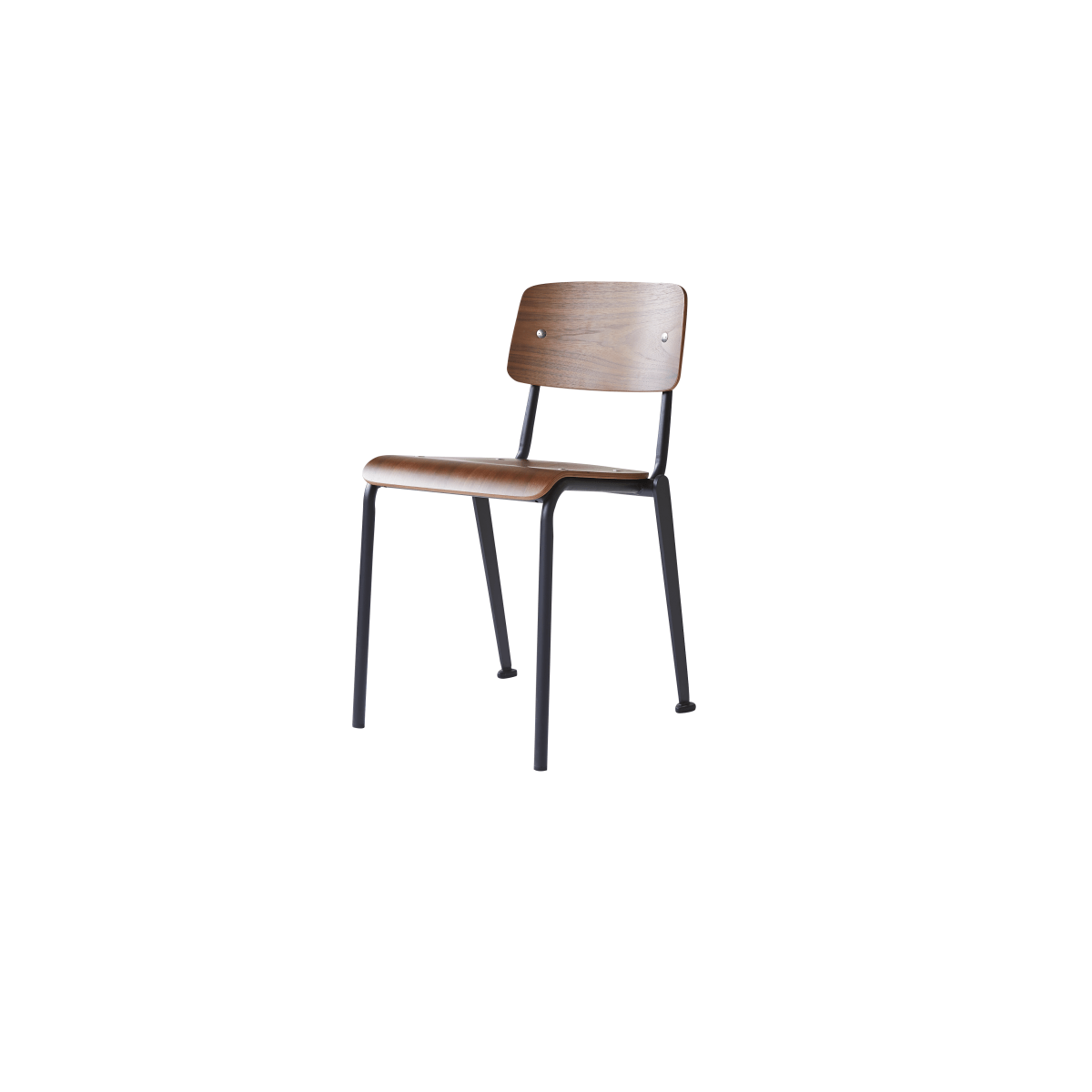 Chaise MIO en Noyer et Métal Noir