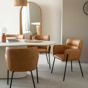 Chaise Valentin en Cuir Noir – Lot de 2