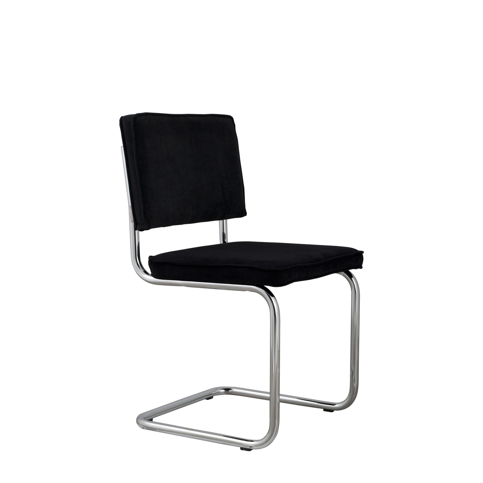 Chaise Ridge Rib en Velours Noir