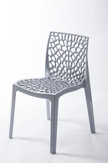Chaise Grafik en Plastique Gris
