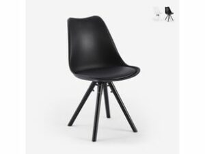 Chaise Nordique en Simili Noir