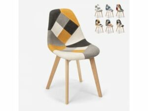 Chaise Patchwork en Tissu Multicolore