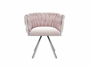 Chaise Pivotante en Velours Rose – Lot de 1