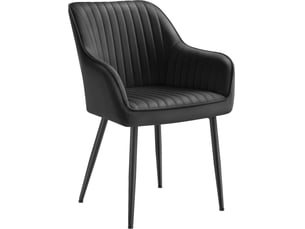 Chaise Velours Noir d&rsquo;Encre