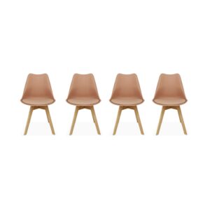 Chaise Scandinave en Bois Blanc La Redoute – Lot de 4