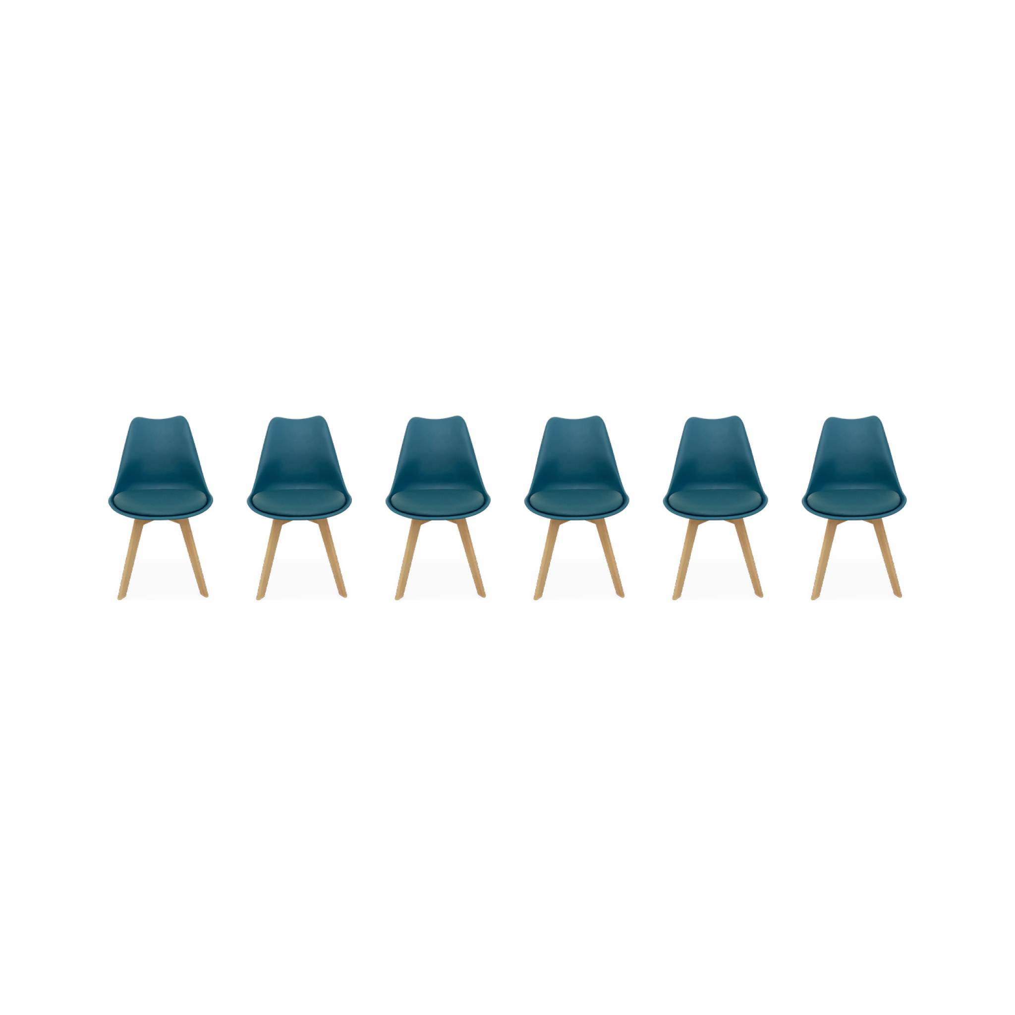 Chaise Scandinave en Tissu Multicolore – Lot de 6