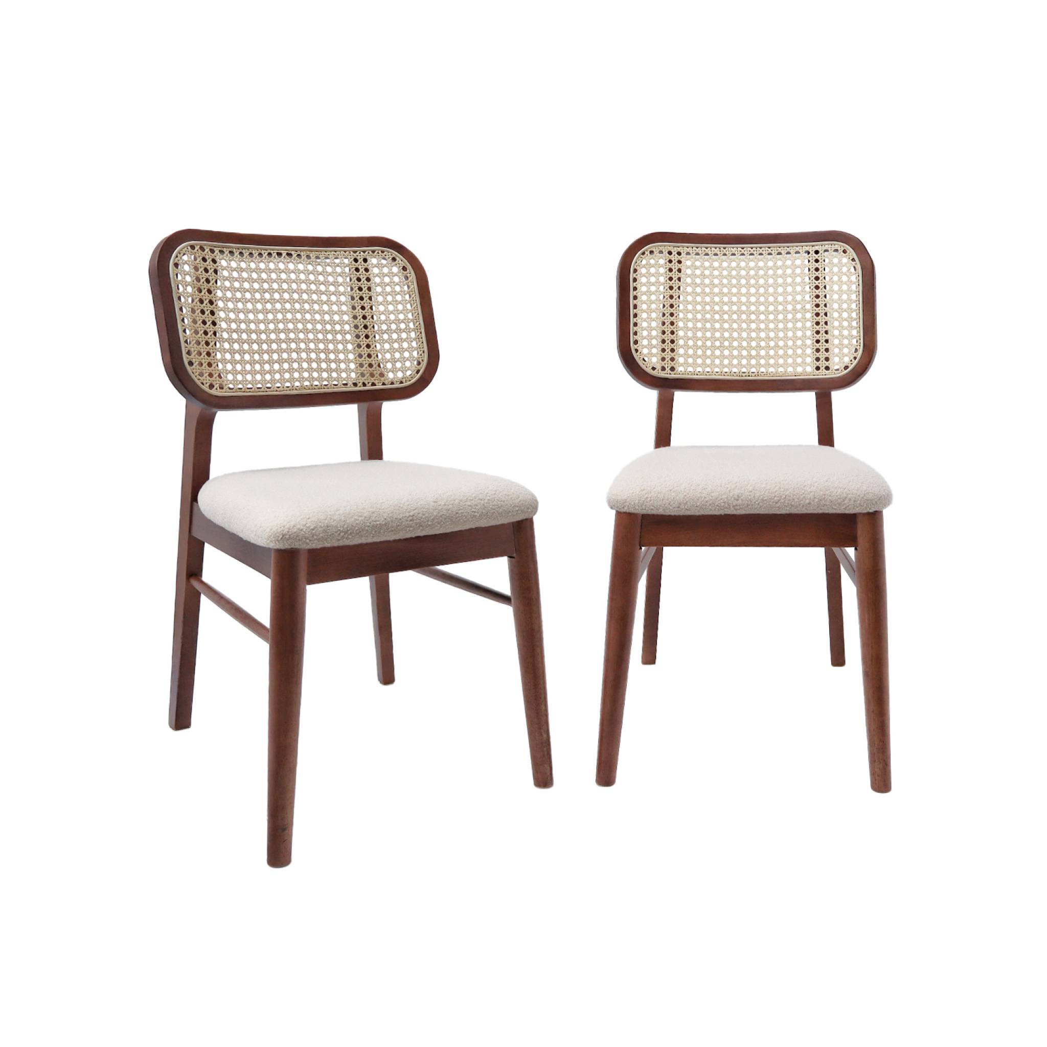 Chaise Vintage en Bouclette – Lot de 2