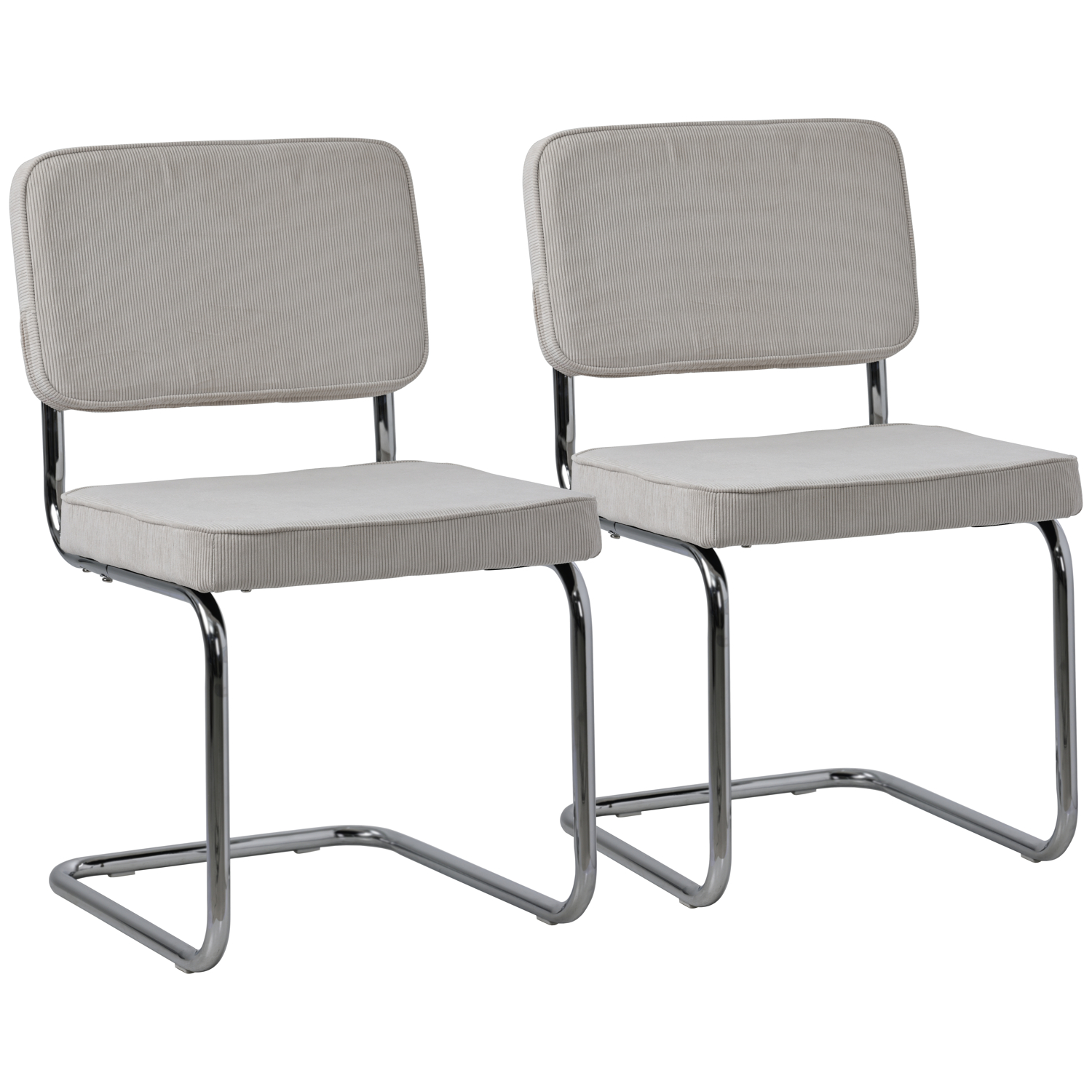 Chaise Maria en Velours Gris – Lot de 2