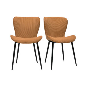 Chaise Velours Côtelé Bleu Canard – Lot de 2