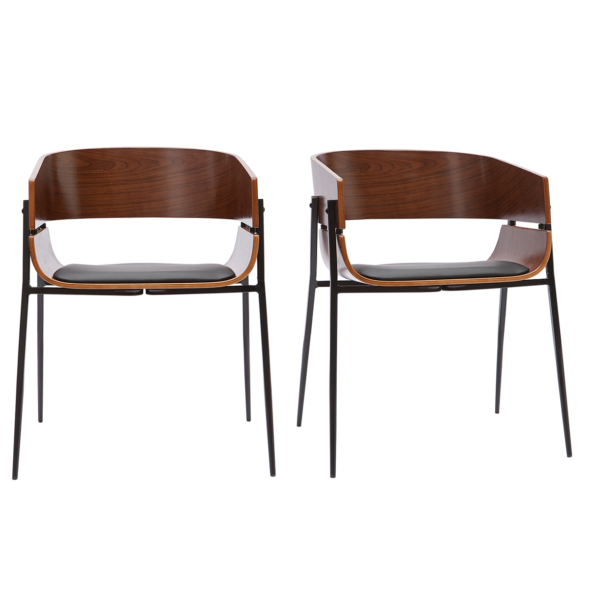 Chaise WESS en Bois Noir – Lot de 2