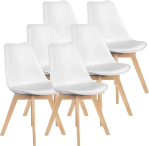 Chaise Scandinave en Plastique Blanc – Lot de 6