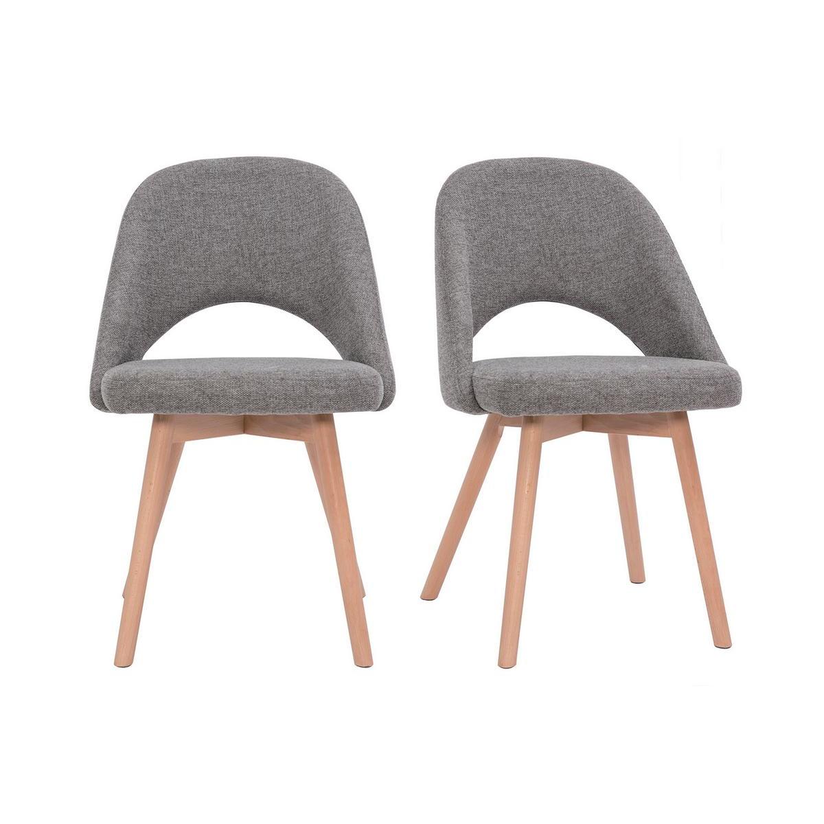 Chaise Cosette en Velours Beige – Lot de 2