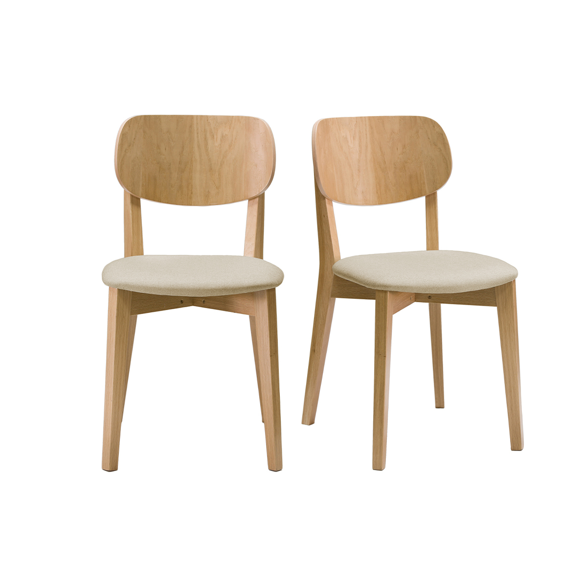 Chaise Vintage LUCIA en Tissu – Lot de 2