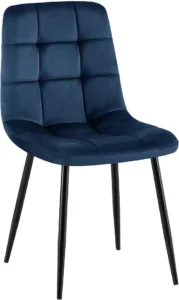 Chaise Antibes en Velours Bleu Foncé