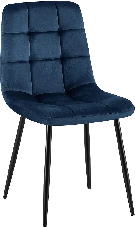 Chaise Antibes en Velours Bleu Foncé