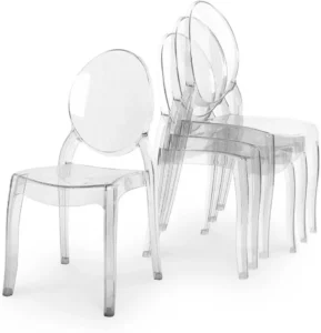 Chaise Design en Plastique Transparent – Lot de 4