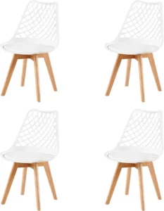 Chaise Scandinave en Plastique Multicolore – Lot de 4