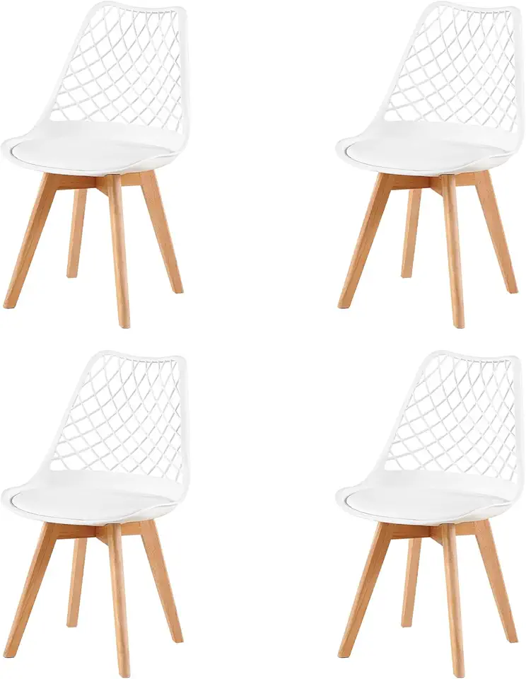 Chaise Scandinave en Plastique Multicolore – Lot de 4