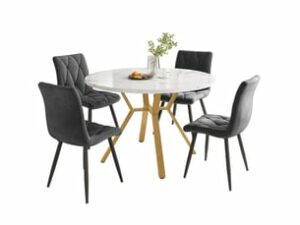 Chaise Velours Blanc Conforama – Lot de 4