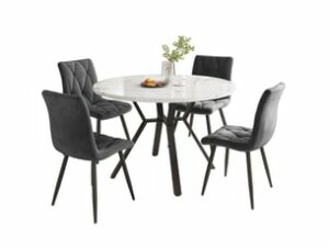 Chaise Velours Noir Conforama – Lot de 4 H87119434