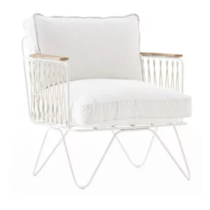 Fauteuil Croisette en Tissu Blanc
