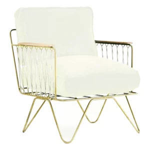 Fauteuil Croisette en Tissu Doré