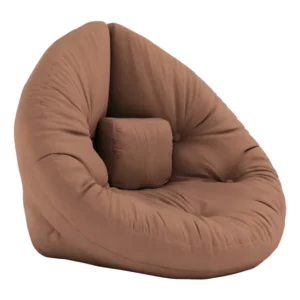 Pouf Nido en Velours Bleu