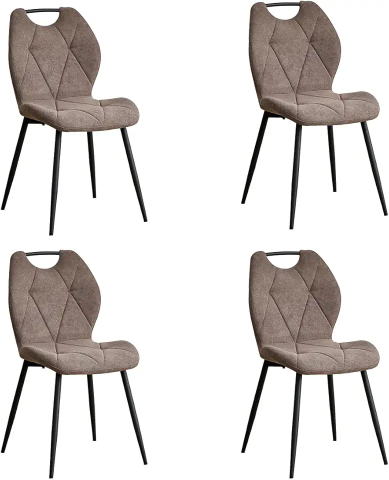 Chaise Nordique en Tissu Multicolore – Lot de 4