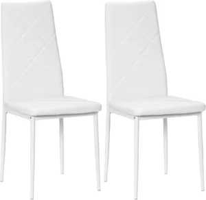 Chaise Moderne en Simili Blanc – Lot de 2