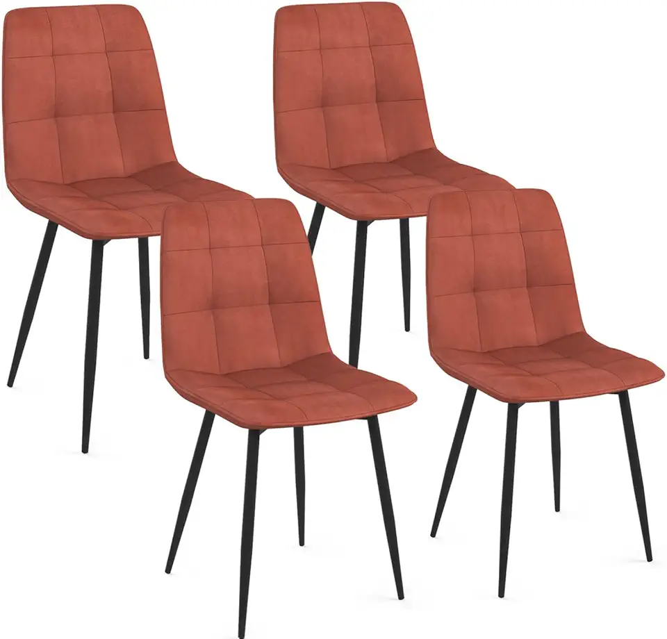 Chaise Mila en Velours Terracotta – Lot de 4