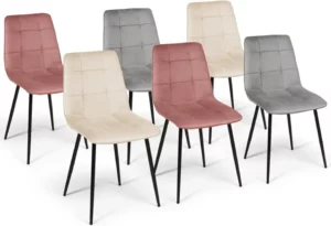 Chaise Mila Mix Color en Velours – Lot de 6