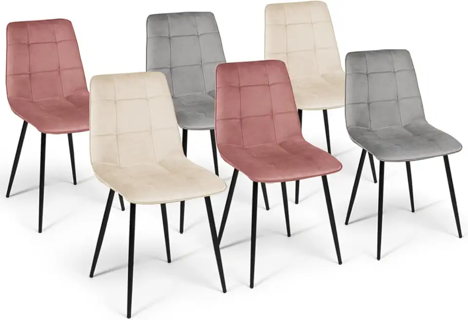 Chaise Mila Mix Color en Velours – Lot de 6