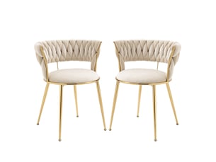 Chaise Velours Gris – Lot de 2