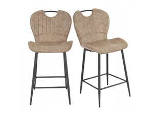 Chaise Willy 2 en Microfibre Taupe – Lot de 2