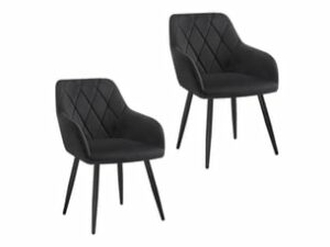 Chaise Velours Noir Conforama – Lot de 2